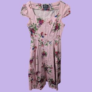 Hearts & Roses Pink Trad Wife Floral Dress - US 8